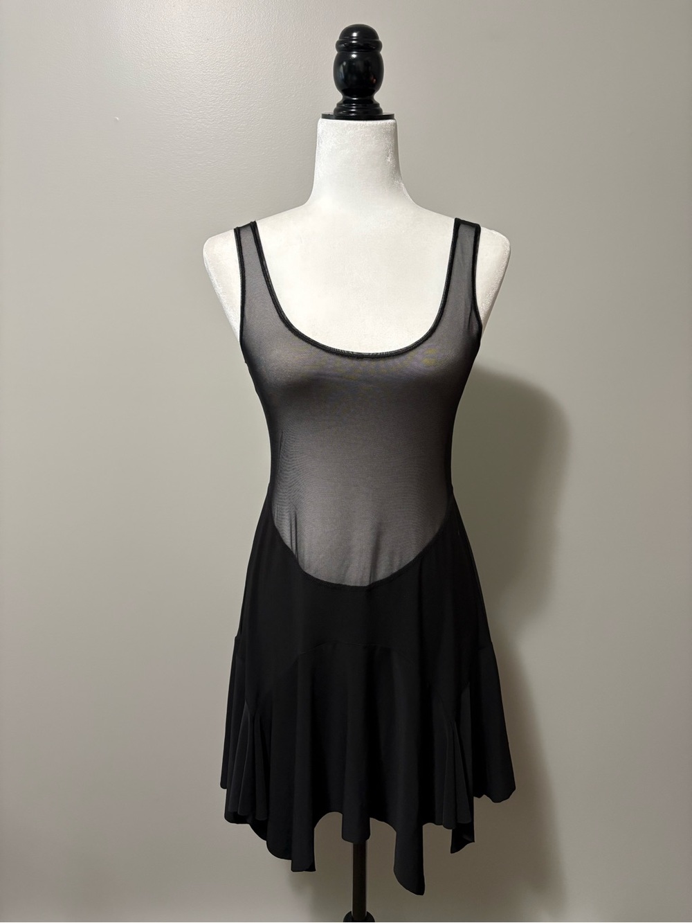 Sympli Sheer Mesh Tank Dress Black